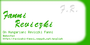 fanni reviczki business card